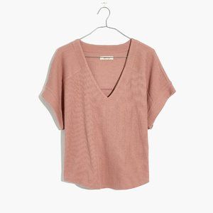 Madewell Ottoman Jacquard V-Neck Boxy Top